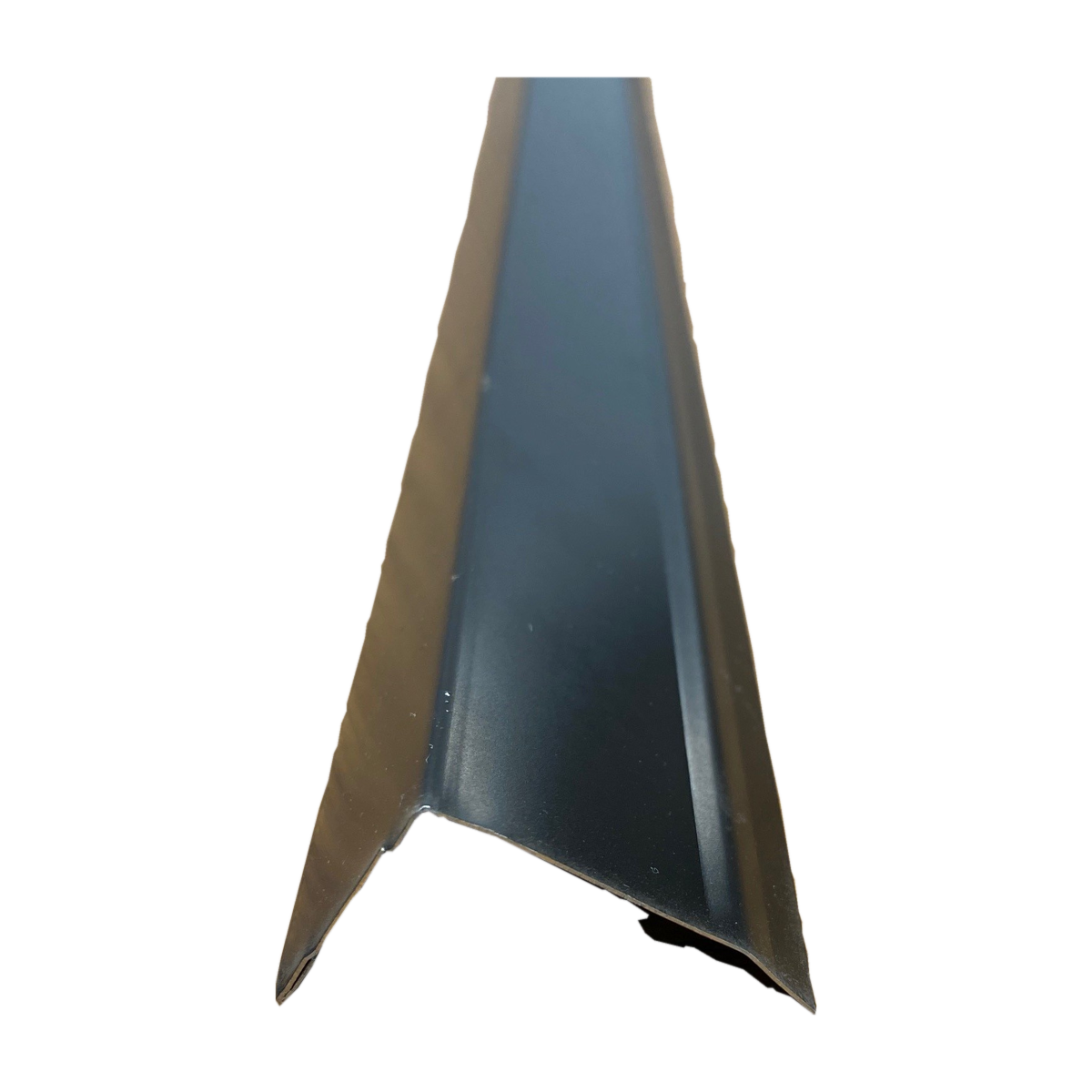 Aluminum soffit L trim, end view
